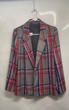 Load image into Gallery viewer, 7th Avenue New York &amp; Co. Womens Multicolor Plaid Notch Lapel Blazer Jacket Sz 6
