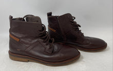 Load image into Gallery viewer, Zara Womens Brown Leather Round Toe Lace-Up Ankle Boots Size EU 37
