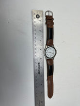 Load image into Gallery viewer, Men's Watch Silver-Tone Black Case White Dial With Black &amp; Brown Leather Bands
