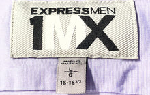 Load image into Gallery viewer, Express 1MX Mens Purple Fitted Long Sleeve Collared Dress Shirt Size Large
