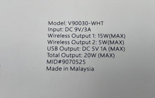 Load image into Gallery viewer, Vivitar V90030-WHT White 3-In-1 Wireless Power Charging Station Not Tested
