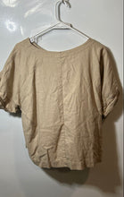 Load image into Gallery viewer, Anne Klein Womens Beige Round Neck Short Sleeve Pullover Blouse Top Size Large
