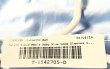 Load image into Gallery viewer, Calvin Klein Mens Baby Blue Long Sleeve Button-Up Shirt Size Medium

