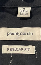 Load image into Gallery viewer, Pierre Cardin Mens Black Long Sleeve Collared Regular Fit Dress Shirt M 15-15.5
