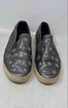Load image into Gallery viewer, Michael Kors Womens Leo Silver Leather Studded Slip-On Sneakers Shoes Size 9M
