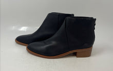 Load image into Gallery viewer, Soludos Womens Venetian Black Leather Back Zip Block Ankle Booties Size 8
