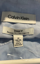 Load image into Gallery viewer, Calvin Klein Mens Steel Plus Light Blue Long Sleeve Regular Fit Dress Shirt 18
