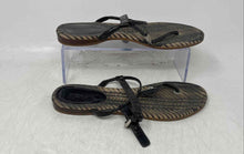 Load image into Gallery viewer, Coach Womens Black Leather Open Toe Flat Slingback Sandals Size 6.5 B
