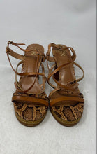 Load image into Gallery viewer, Vince Camuto Womens Brown Leather Open Toe Block Slingback Heels Size 9.5M
