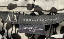Load image into Gallery viewer, Armani Exchange Womens White Black Printed Tie Front Blouse Top Size Medium
