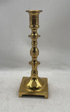 Load image into Gallery viewer, Vintage Gold-Tone Brass Square Base Candlestick Candle Holder Collectible
