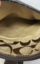 Load image into Gallery viewer, Coach Womens Brown Signature Print Adjustable Strap Crossbody Purse
