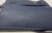 Load image into Gallery viewer, Michael Kors Womens Hamilton Blue Textured Leather Double Handle Lined Tote Bag
