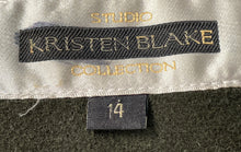 Load image into Gallery viewer, Kristen Blake Womens Green Long Sleeve Collared Pockets Overcoat Size 14
