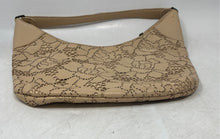 Load image into Gallery viewer, Paola Del Lungo Womens Beige Floral Leather Laser Cut Inner Pockets Hobo Bag
