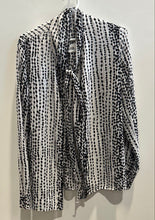 Load image into Gallery viewer, Armani Exchange Womens White Black Printed Tie Front Blouse Top Size Medium

