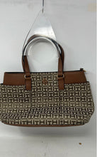 Load image into Gallery viewer, Tommy Hilfiger Womens Evelyn II Brown Monogram Double Handle Satchel Handbag
