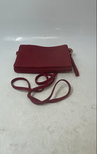 Load image into Gallery viewer, Michael Kors Womens Red MK Logo Medallion Leather Outer Pocket Crossbody Bag
