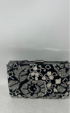Load image into Gallery viewer, Gianni Bini Womens Black White Beaded Inner Pockets Evening Clutch Purse
