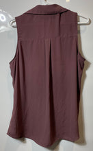 Load image into Gallery viewer, Express Womens Brownish-Pink Sleeveless Slim Fit Button Front Blouse Top Size L
