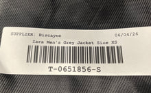Load image into Gallery viewer, Zara Mens Gray Long Sleeve Notch Lapel Regular Fit Open Front Blazer Size XS
