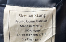 Load image into Gallery viewer, Pronto Uomo Mens Blue Notch Lapel Two-Button Blazer Jacket Size 48 XLong
