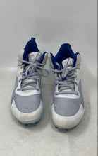 Load image into Gallery viewer, Under Armour Mens Command MC Mid 3025639-100 White Blue Lacrosse Cleats Size 7
