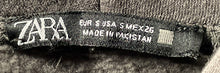 Load image into Gallery viewer, Zara Mens Dark Gray Long Sleeve Stretch Hooded Pullover Hoodie Size Small
