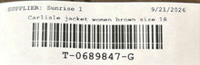 Load image into Gallery viewer, Carlisle Womens Brown Notch Collar Long Sleeve Two-Button Blazer Size 18
