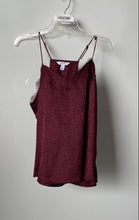 Load image into Gallery viewer, Nine West Womens Burgundy Animal Print Spaghetti Straps Camisole Tank Top Size L
