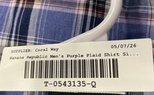 Load image into Gallery viewer, Banana Republic Mens Purple Plaid Long Sleeve Button-Up Shirt Size XL 17-17.5
