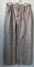 Load image into Gallery viewer, Zara Girls Beige Gray Snakeskin Print Straight Leg Jeans Pants Size 13-14
