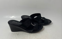 Load image into Gallery viewer, Italian Shoemakers Womens Black Slip-On Wedge Heel Slide Sandals Size 8
