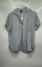 Load image into Gallery viewer, Banana Republic Womens Blue White Striped Linen Blend Blouse Top Size S With Tag
