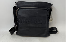Load image into Gallery viewer, Steve Madden Womens Black Leather Charm Adjustable Strap Crossbody Handbag
