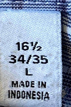 Load image into Gallery viewer, Calvin Klein Mens Blue White Check Long Sleeve Slim Fit Dress Shirt Size 16.5
