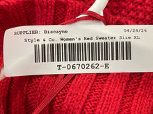 Load image into Gallery viewer, Style &amp; Co. Womens Red Off Shoulder Long Sleeve Ribbed Pullover Sweater Size XL
