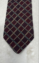 Load image into Gallery viewer, Hugo Boss Mens Dark Red Geometric Print Adjustable Long Formal Designer Tie
