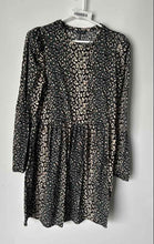 Load image into Gallery viewer, Zara Womens Black Animal Print Crew Neck Long Sleeve Pullover Mini Dress Size S
