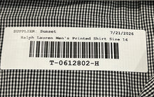 Load image into Gallery viewer, Lauren Ralph Lauren Mens White Black Printed Cotton Collared Dress Shirt Size 16
