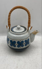 Load image into Gallery viewer, Japanese Teapot Set Blue Flower Pattern Rattan Handle Pot 6 Tea Cups Tableware

