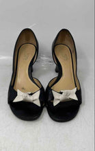 Load image into Gallery viewer, Ann Taylor Loft Womens Black Leather Peep Toe Slip-On D'Orsay Heels Size 7M
