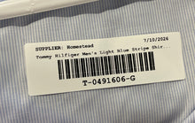 Load image into Gallery viewer, Tommy Hilfiger Mens Light Blue Striped Classic Fit Stretch Dress Shirt Size 2XL

