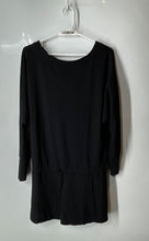 Load image into Gallery viewer, Lanston Womens Black Long Sleeve Cinched Waist Round Neck One-Piece Romper Sz XS
