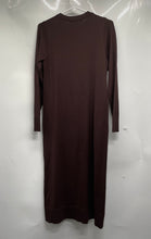 Load image into Gallery viewer, Zara Womens Brown Long Sleeve Crew Neck Pullover Maxi Dress Size Small
