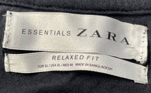 Load image into Gallery viewer, Zara Mens Black Cotton Relaxed Fit V-Neck Short Sleeve Pullover T-Shirt Size XL

