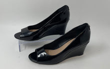 Load image into Gallery viewer, Kelly &amp; Katie Womens Sovena Black Open Toe Formal Wedge Pump Heels Size 6.5
