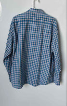 Load image into Gallery viewer, Neiman Marcus Mens Blue Plaid Long Sleeve Collared Button-Up Shirt Size XL
