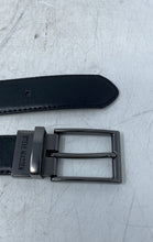 Load image into Gallery viewer, Steve Madden Mens Black Leather Reversible Buckle Dress Belt Size 30/32
