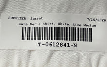 Load image into Gallery viewer, Zara Mens White Spread Collar Chest Pocket Long Sleeve Button-Up Shirt Size M
